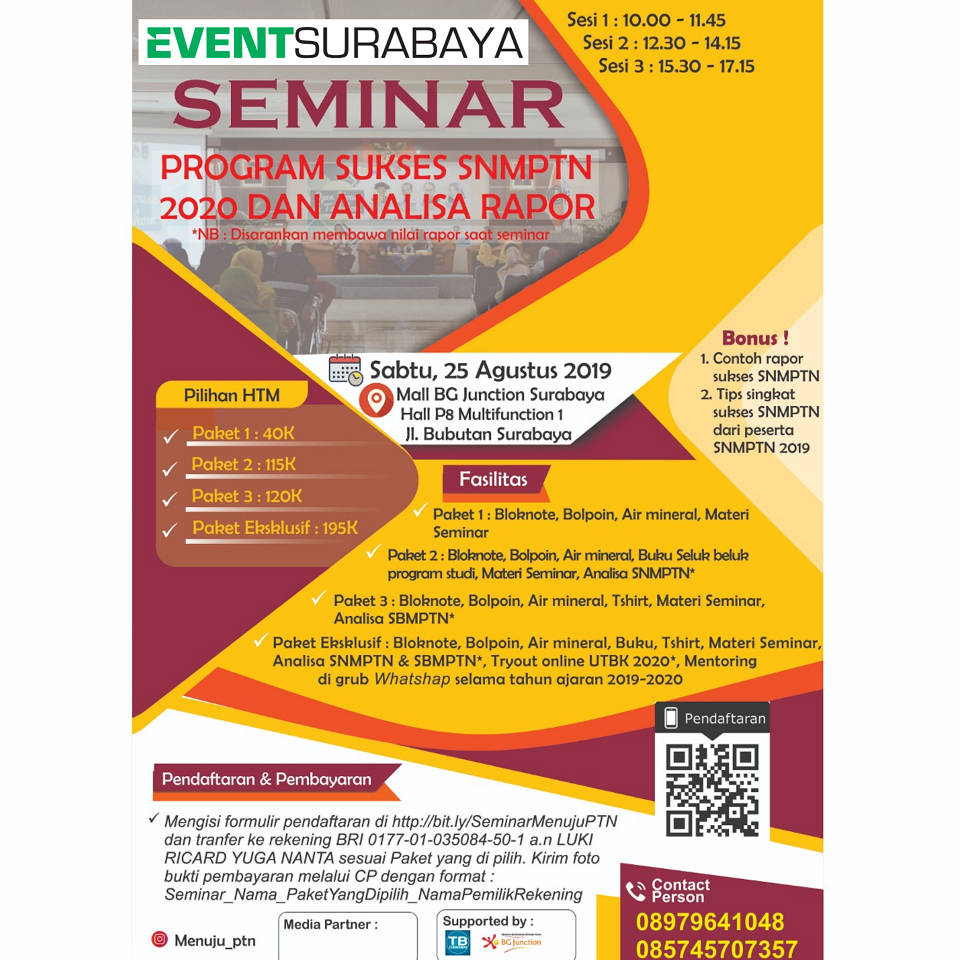 Seminar Program Sukses SNMPTN i2020i dan Analisa Rapor 