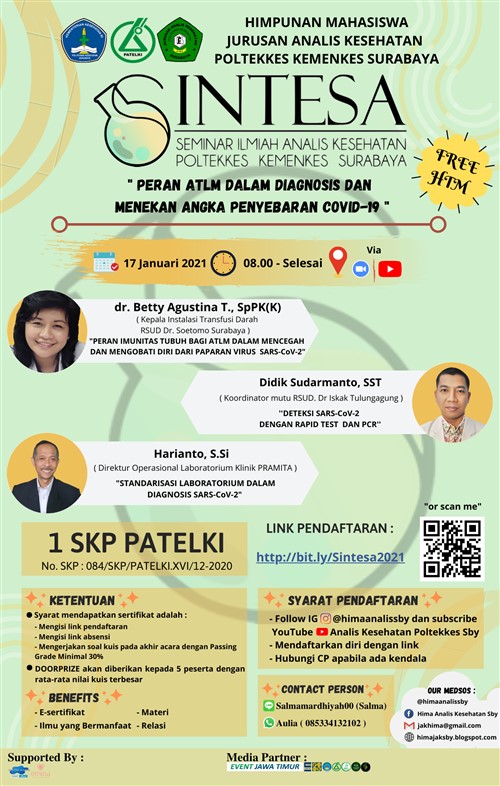 Seminar Ilmiah Analis Kesehatan Poltekkes Kemenkes Surabaya (SINTESA ...
